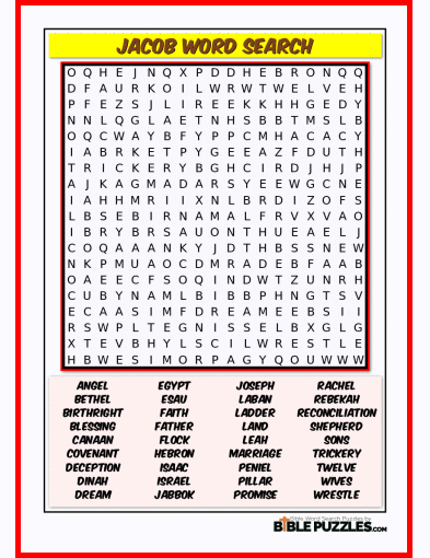 Bible Word Search - Jacob