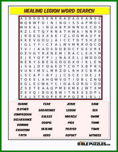 Bible Word Search - Healing Legion