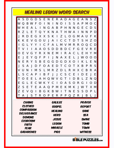 Bible Word Search - Healing Legion