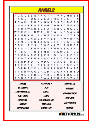 Bible Word Search - Angels