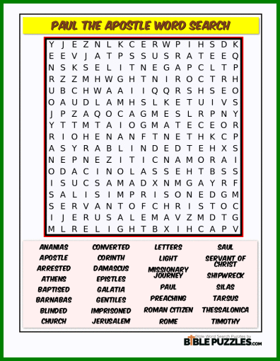 Bible Word Search - Paul the Apostle