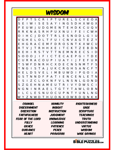 Bible Word Search - Wisdom