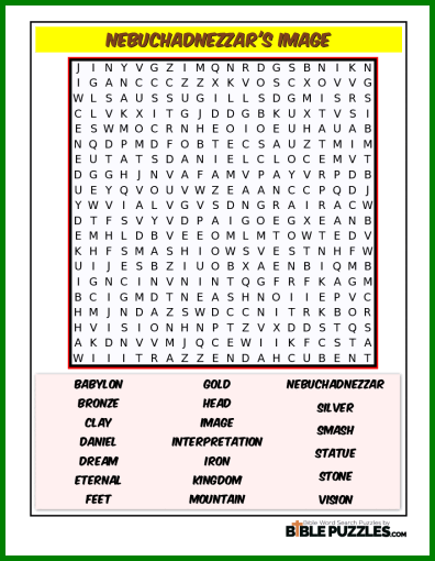 Bible Word Search - Nebuchadnezzar's Image