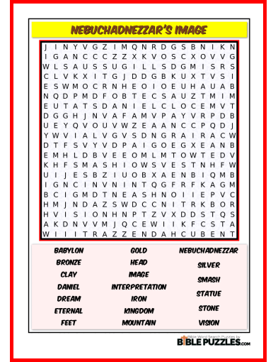 Bible Word Search - Nebuchadnezzar's Image