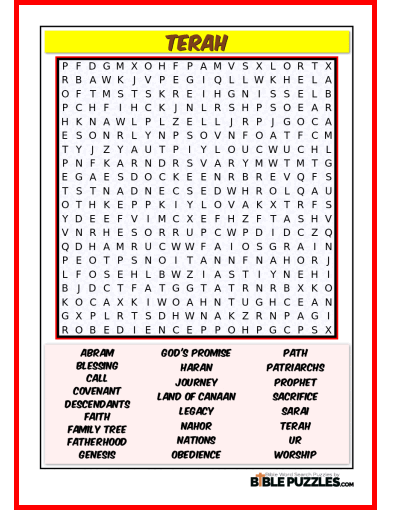 Bible Word Search - Terah