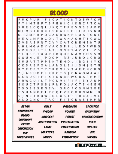 Bible Word Search - Blood