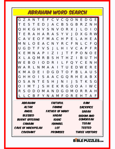 Bible Word Search - Abraham