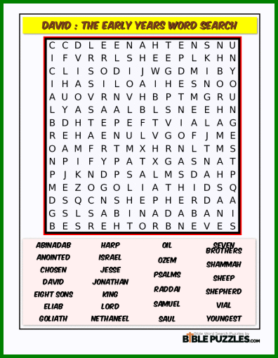 Bible Word Search - David : The Early Years