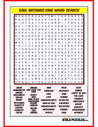 Bible Word Search - Saul Becomes King