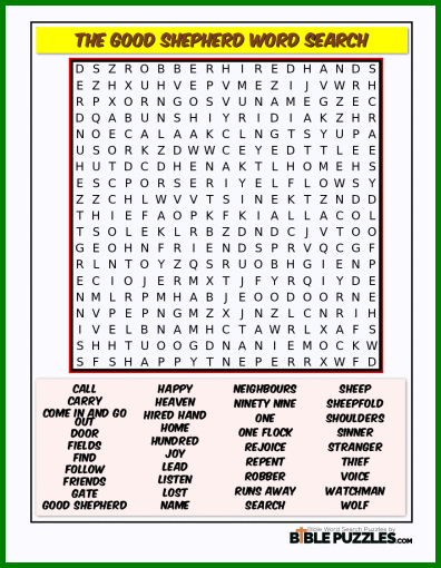 Bible Word Search - The Good Shepherd