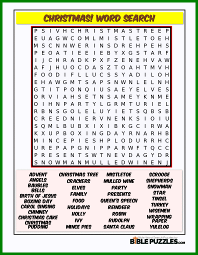 Bible Word Search - Christmas!