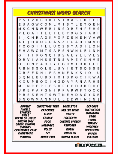 Bible Word Search - Christmas!