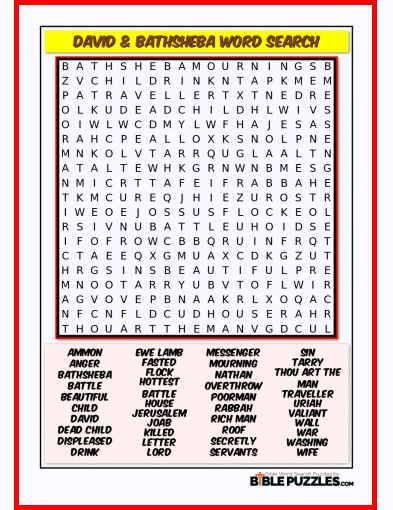 Bible Word Search - David & Bathsheba