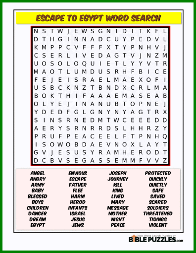 Bible Word Search - Escape to Egypt