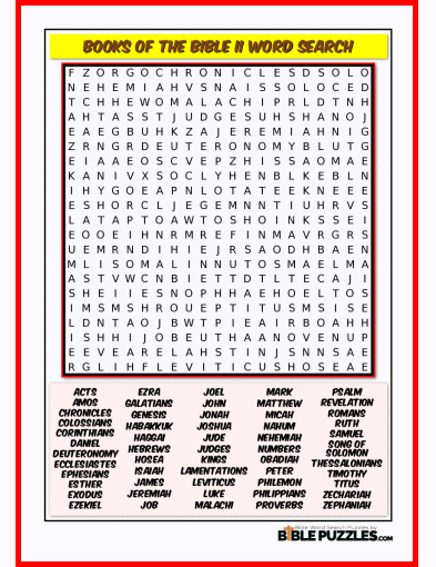 Bible Word Search - Books of the Bible II