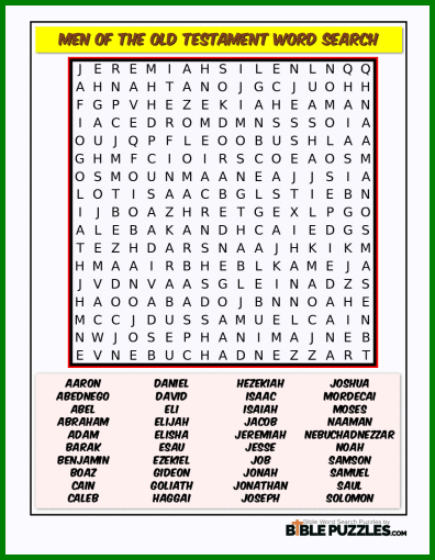 Bible Word Search - Men of the Old Testament