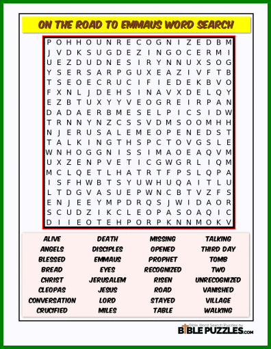 Bible Word Search - On the Road to Emmaus