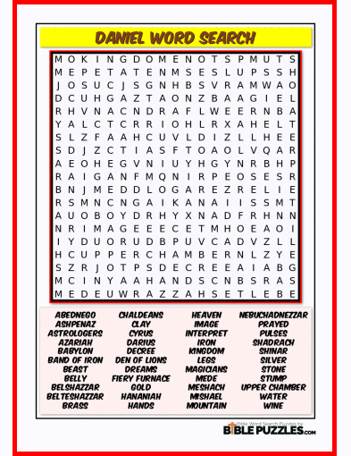 Bible Word Search - Daniel