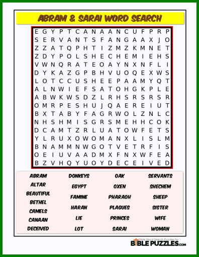 Bible Word Search - Abram & Sarai