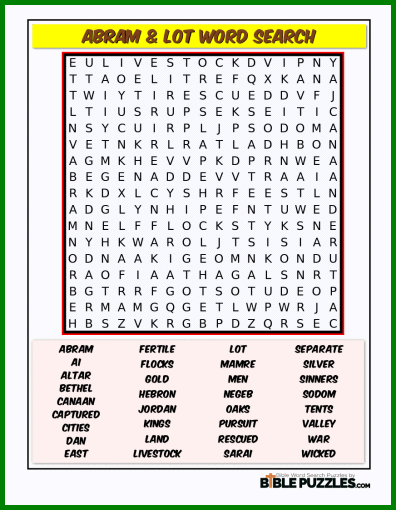 Bible Word Search - Abram & Lot