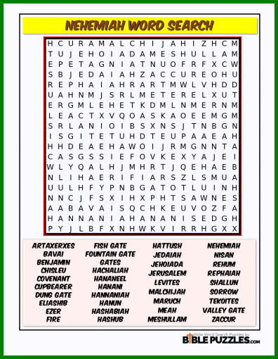 Bible Word Search - Nehemiah