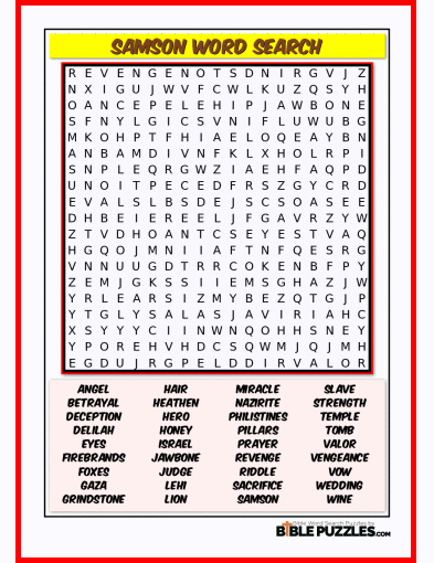 Bible Word Search - Samson